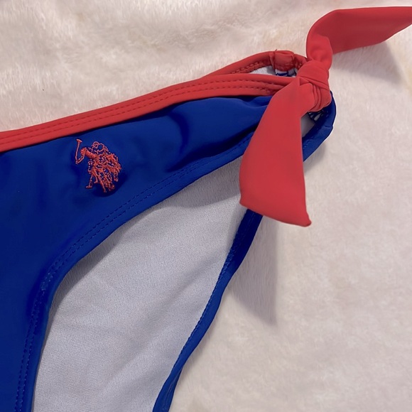US Polo Assn Ralph Lauren Blue Pink Ruffles + Bows Sailor Moon Bikini Swimsuit - Picture 4 of 9